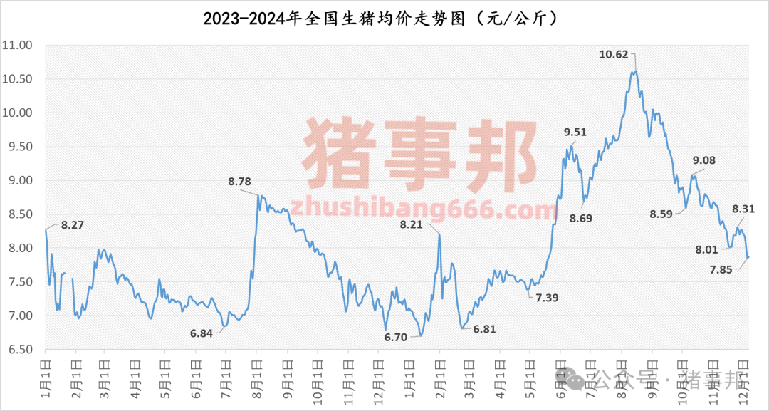 12月6日猪价汇总（北方反弹，南方稍弱！）